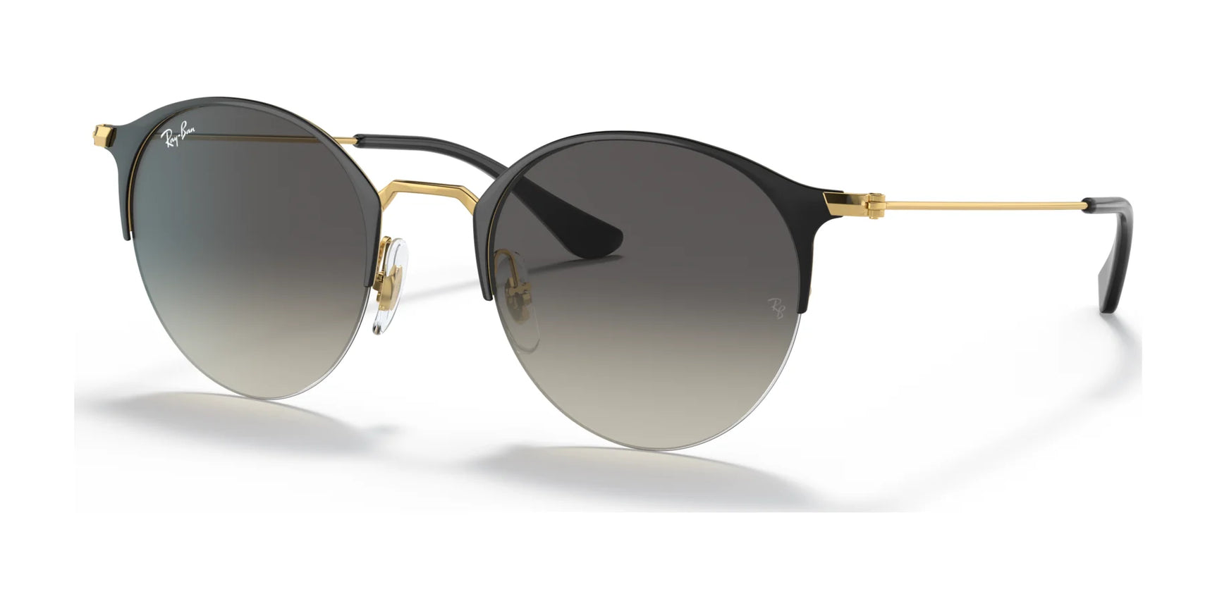 Ray-Ban RB3578 Sunglasses Black On Gold / Grey Gradient Ray-Ban RB3578 Sunglasses Black On Gold / Grey Gradient