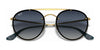 Ray-Ban BLAZE ROUND DOUBLEBRIDGE RB3614N Sunglasses | Size 54 / Gold №91400S / Blue Gradient Mirror (2N 35%)