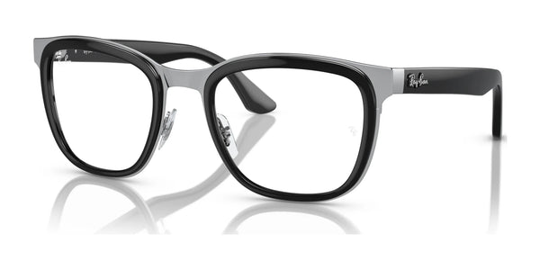 Ray-Ban CLYDE RB3709 Eyeglasses | Size 53 / Black On Silver №003/M1 / Clear/Green (Photochromic) (3F 16.6%)