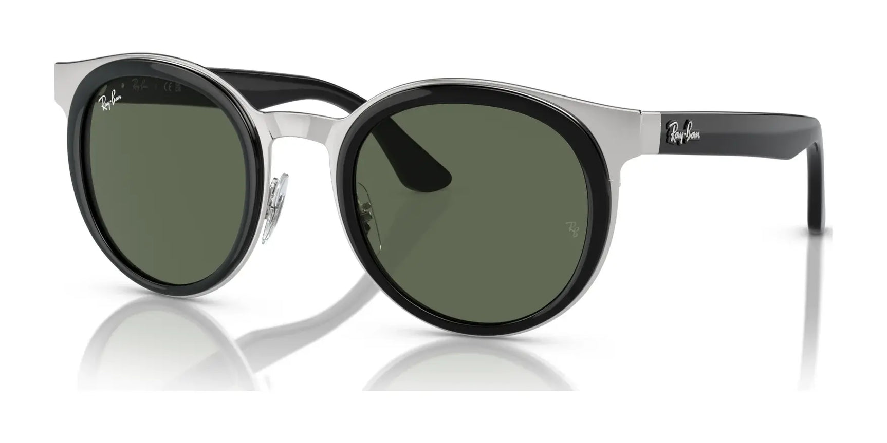 Ray-Ban BONNIE RB3710 Sunglasses Black On Silver / Dark Green Ray-Ban BONNIE RB3710 Sunglasses Black On Silver / Dark Green