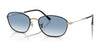 Ray-Ban RB3749 Sunglasses / Black On Rosegold №92723F / Clear Gradient Blue (2N 29.9%) / Size 55
