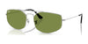 Ray-Ban EXPLORER 5 RB3845 Sunglasses / Silver №003/4E / Green (2N 29.0%) / Size 57