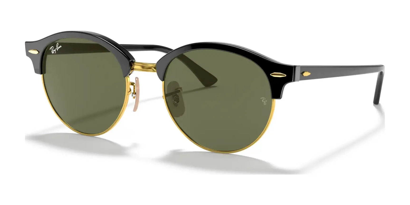 Ray-Ban CLUBROUND RB4246 Sunglasses Black / G-15 Green Ray-Ban CLUBROUND RB4246 Sunglasses Black / G-15 Green