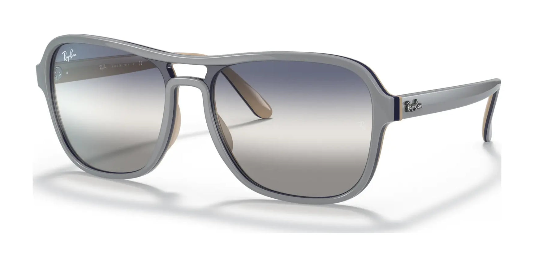 Ray-Ban STATE SIDE RB4356 Sunglasses Light Grey / Blue / Grey Gradient Ray-Ban STATE SIDE RB4356 Sunglasses Light Grey / Blue / Grey Gradient