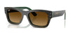 Ray-Ban JOSEPH RB7683S Sunglasses | Size 55 / Striped Green On Green №140285 / Gradient Brown (3N 13.80%)