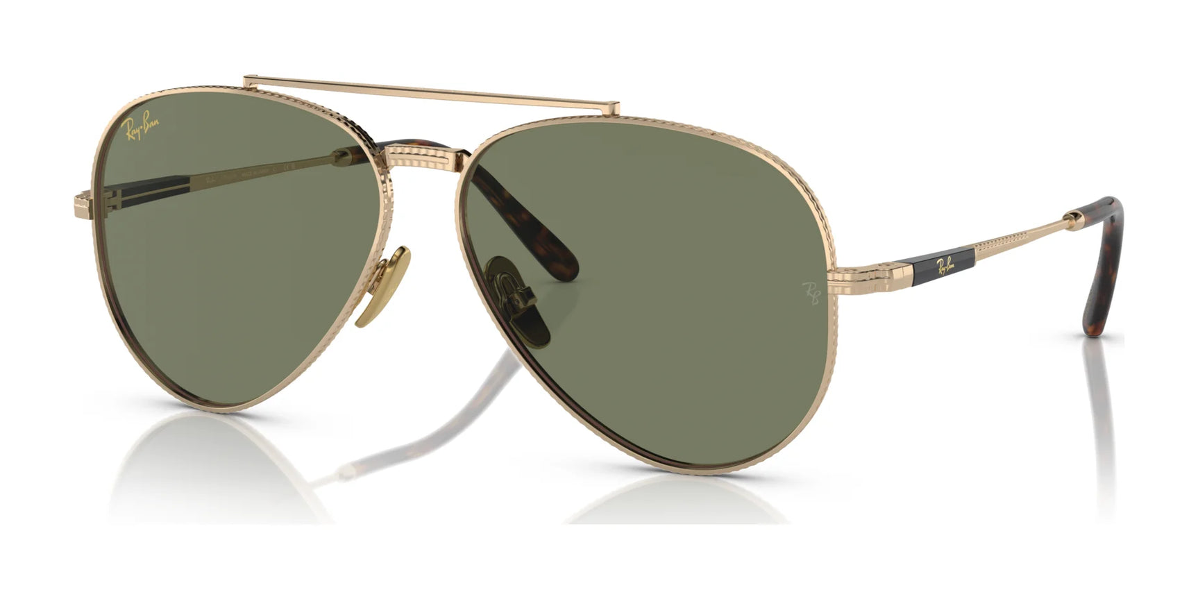 Ray-Ban AVIATOR TITANIUM RB8225 Sunglasses Arista Gold / Green Ray-Ban AVIATOR TITANIUM RB8225 Sunglasses Arista Gold / Green