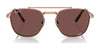 Ray-Ban FRANK II TITANIUM RB8258 Sunglasses | Size 54 / Rose Gold №3140AF / Dark Violet (Polarized) (3P 12.5%)