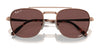 Ray-Ban FRANK II TITANIUM RB8258 Sunglasses | Size 54 / Rose Gold №3140AF / Dark Violet (Polarized) (3P 12.5%)