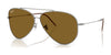 Ray-Ban AVIATOR REVERSE RBR0101S Sunglasses / Gunmetal №004/83 / Dark Brown (Polarized) (3P 13.4%) / Size 59