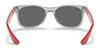 Ray-Ban JUNIOR NEW WAYFARER RJ9052SF Sunglasses | Size 50 / Rubber Black №702855 / Light Green Mirror Blue (3N 10.8%)