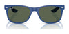 Ray-Ban JUNIOR NEW WAYFARER RJ9052SF Sunglasses | Size 50 / Rubber Black №702855 / Light Green Mirror Blue (3N 10.8%)