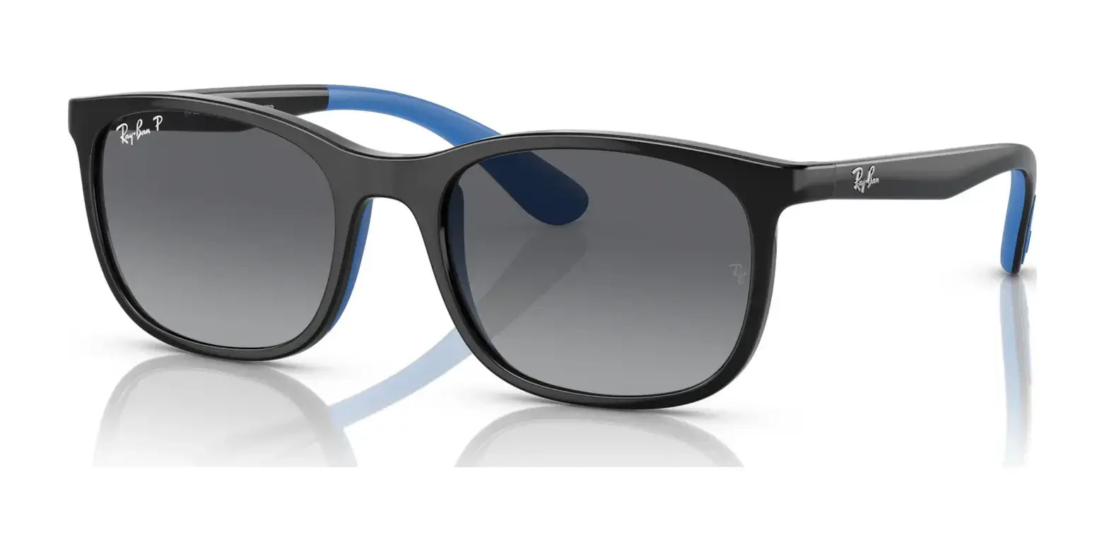 Ray-Ban RJ9076S Sunglasses Black On Blue / Grey (Polarized) Ray-Ban RJ9076S Sunglasses Black On Blue / Grey (Polarized)
