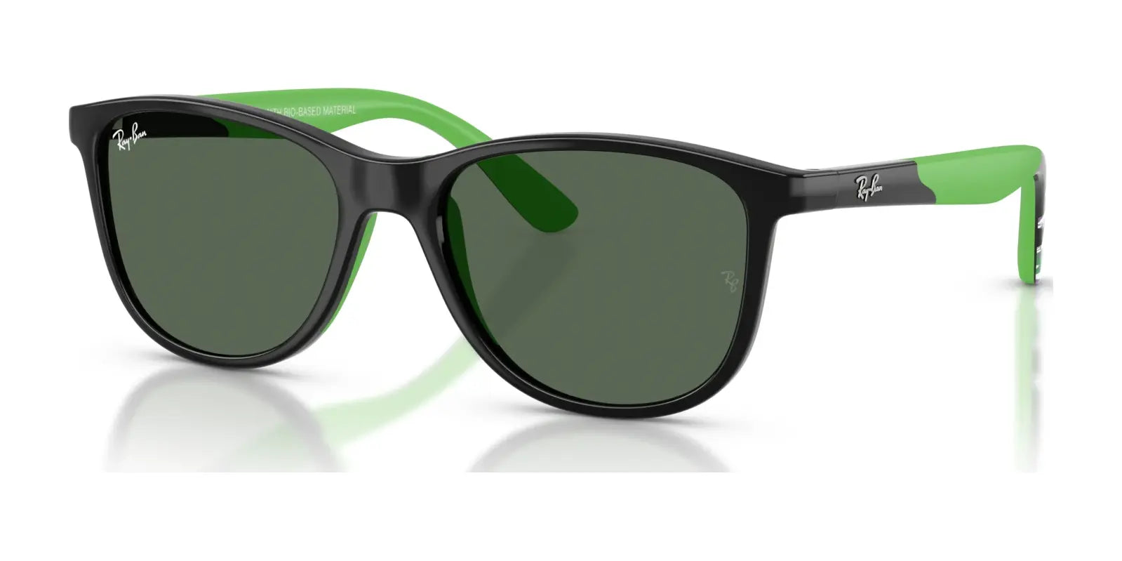 Ray-Ban RJ9077S Sunglasses Black & Rubber Green / Dark Green Ray-Ban RJ9077S Sunglasses Black & Rubber Green / Dark Green