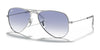 Ray-Ban JUNIOR AVIATOR RJ9506S Sunglasses / Silver №212/19 / Clear Gradient Light Blue (1N 46%) / Size 52
