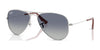 Ray-Ban JUNIOR AVIATOR RJ9506S Sunglasses / Silver №212/4L / Grey Gradient Blue (2N 25%) / Size 50
