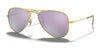 Ray-Ban JUNIOR AVIATOR RJ9506S Sunglasses / Gold №249/4V / Lilac Flash (3N 12.8%) / Size 50