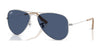 Ray-Ban JUNIOR AVIATOR RJ9506S Sunglasses / Silver №301/80 / Dark Blue (3N 15.3%) / Size 50