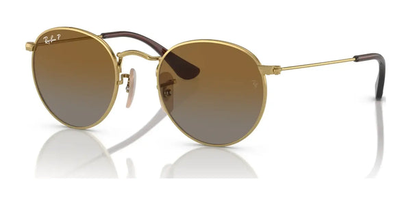 Ray-Ban JUNIOR ROUND RJ9547S Sunglasses | Size 44 / Arista Gold №223/T5 / Brown (Polarized) (3P 14%)