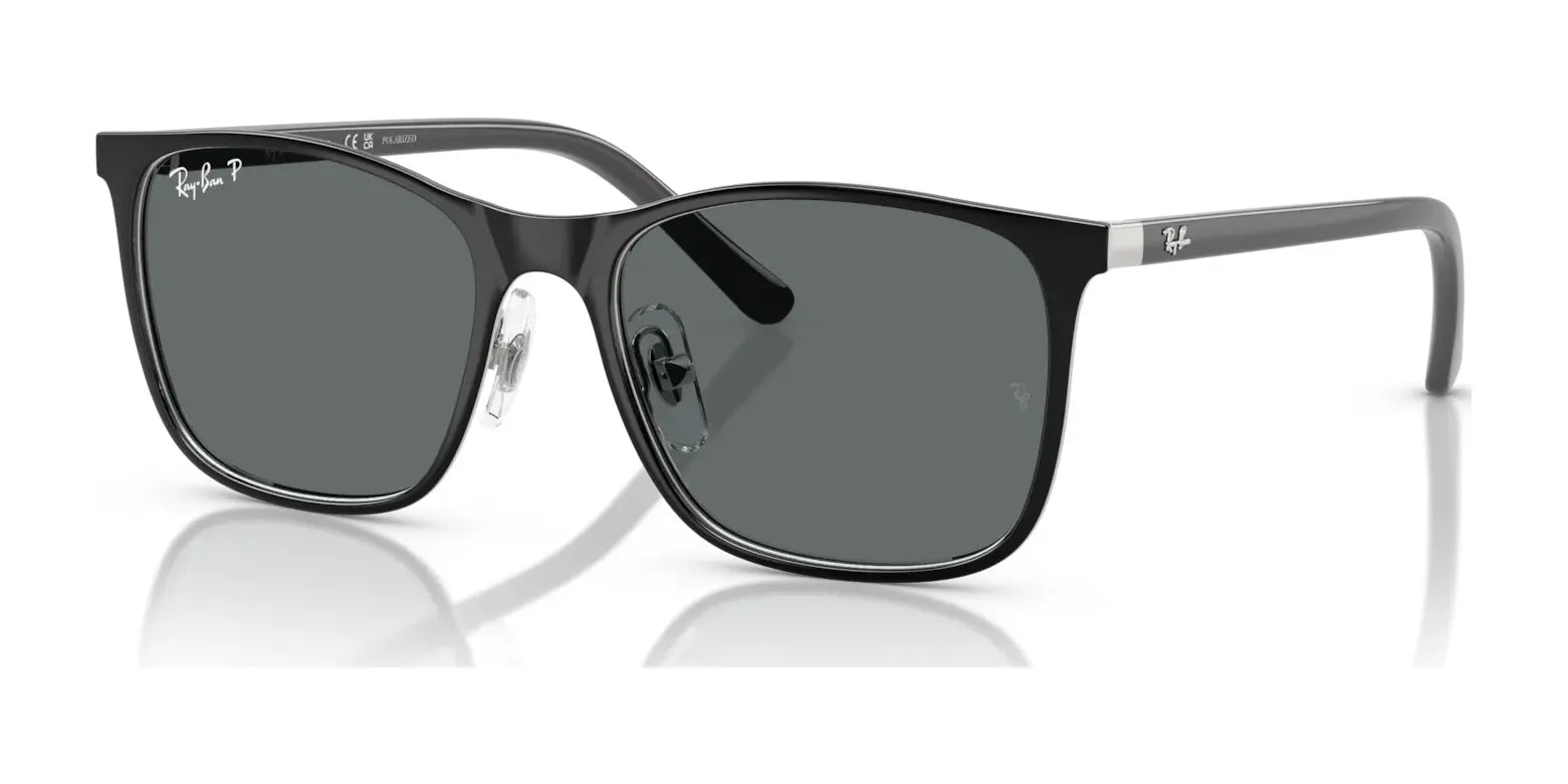 Ray-Ban RJ9551S Sunglasses Black On Silver / Dark Grey (Polarized) Ray-Ban RJ9551S Sunglasses Black On Silver / Dark Grey (Polarized)
