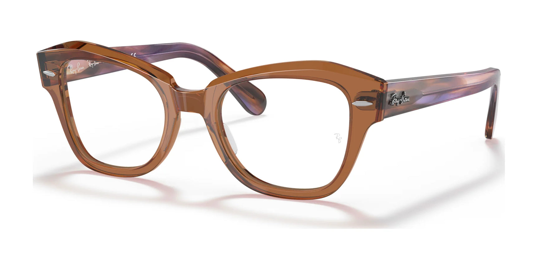 Ray-Ban STATE STREET RX5486 Eyeglasses Transparent Brown Ray-Ban STATE STREET RX5486 Eyeglasses Transparent Brown