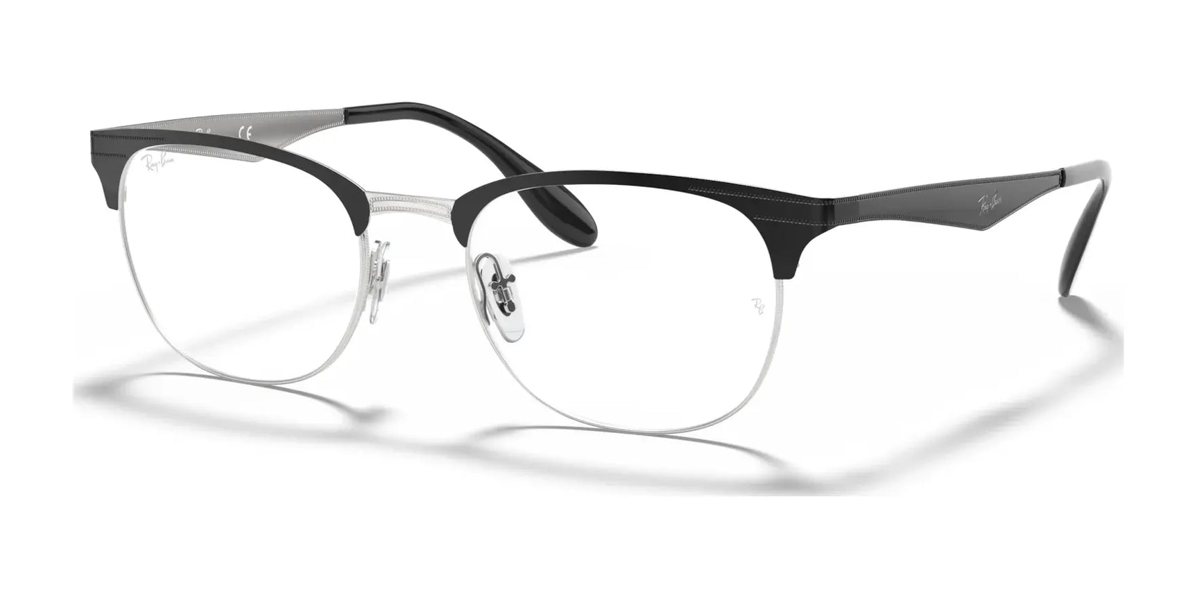 Ray-Ban RX6346 Eyeglasses Black On Silver Ray-Ban RX6346 Eyeglasses Black On Silver