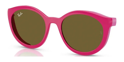Ray-Ban RY1625DC Clip-On Sunglasses Pink On Red / Dark Brown