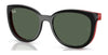 Ray-Ban RY1631C Clip-On Sunglasses / Black On Rubber Red №392871 / Dark Green (3N 14.3%) / Size 45
