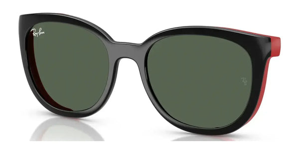 Ray-Ban RY1631C Clip-On Sunglasses / Black On Rubber Red №392871 / Dark Green (3N 14.3%) / Size 45