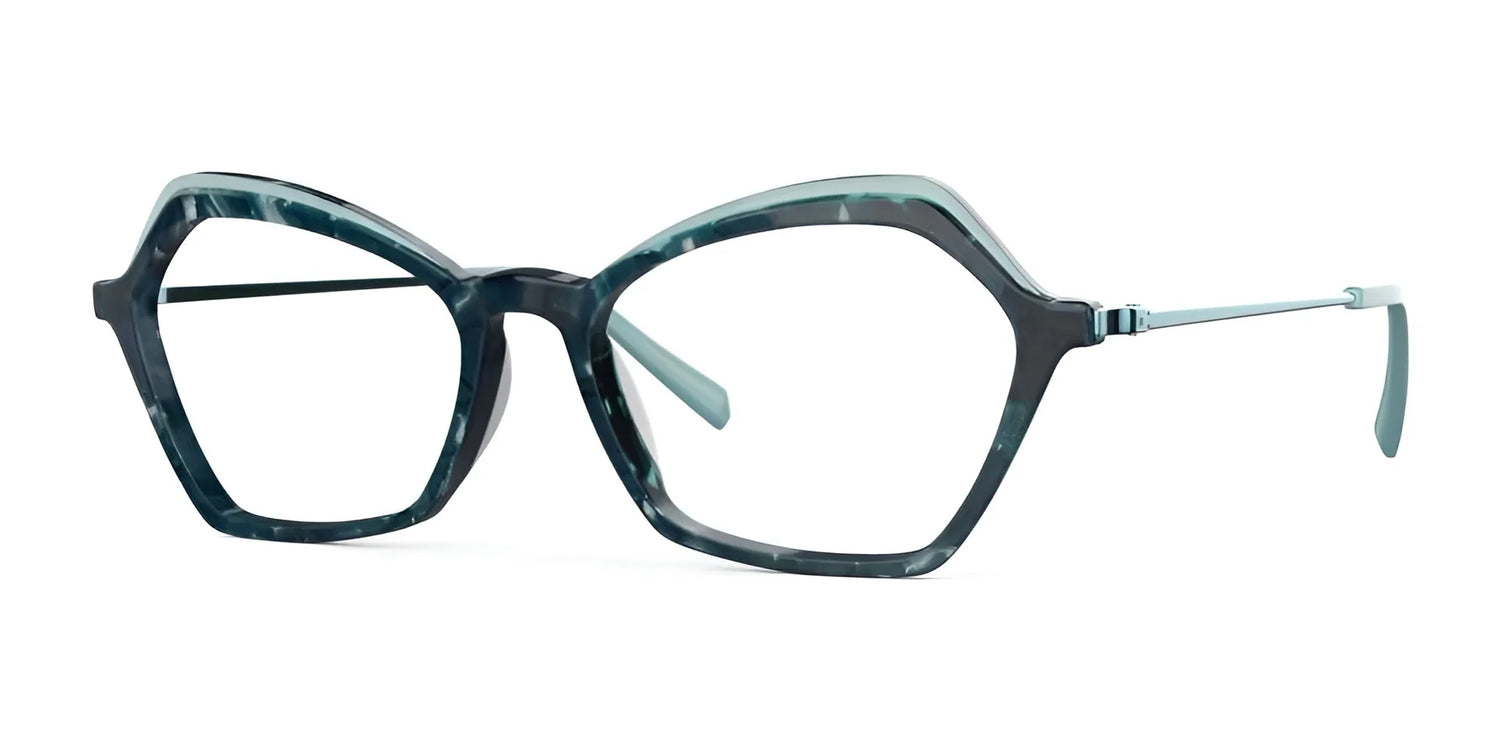 Red Rose CASSINA Eyeglasses Teal Shell Red Rose CASSINA Eyeglasses Teal Shell
