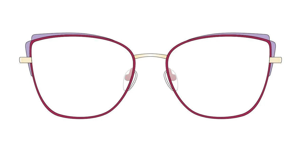 Red Rose MESTRE Eyeglasses Pink Lavendar Petal Red Rose MESTRE Eyeglasses Pink Lavendar Petal