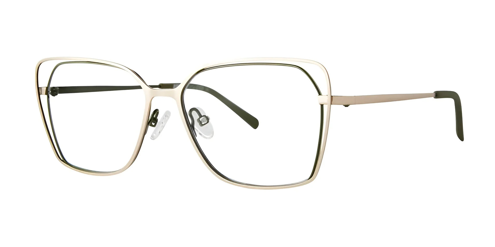 Red Rose POSITANO Eyeglasses Gold Olive Red Rose POSITANO Eyeglasses Gold Olive