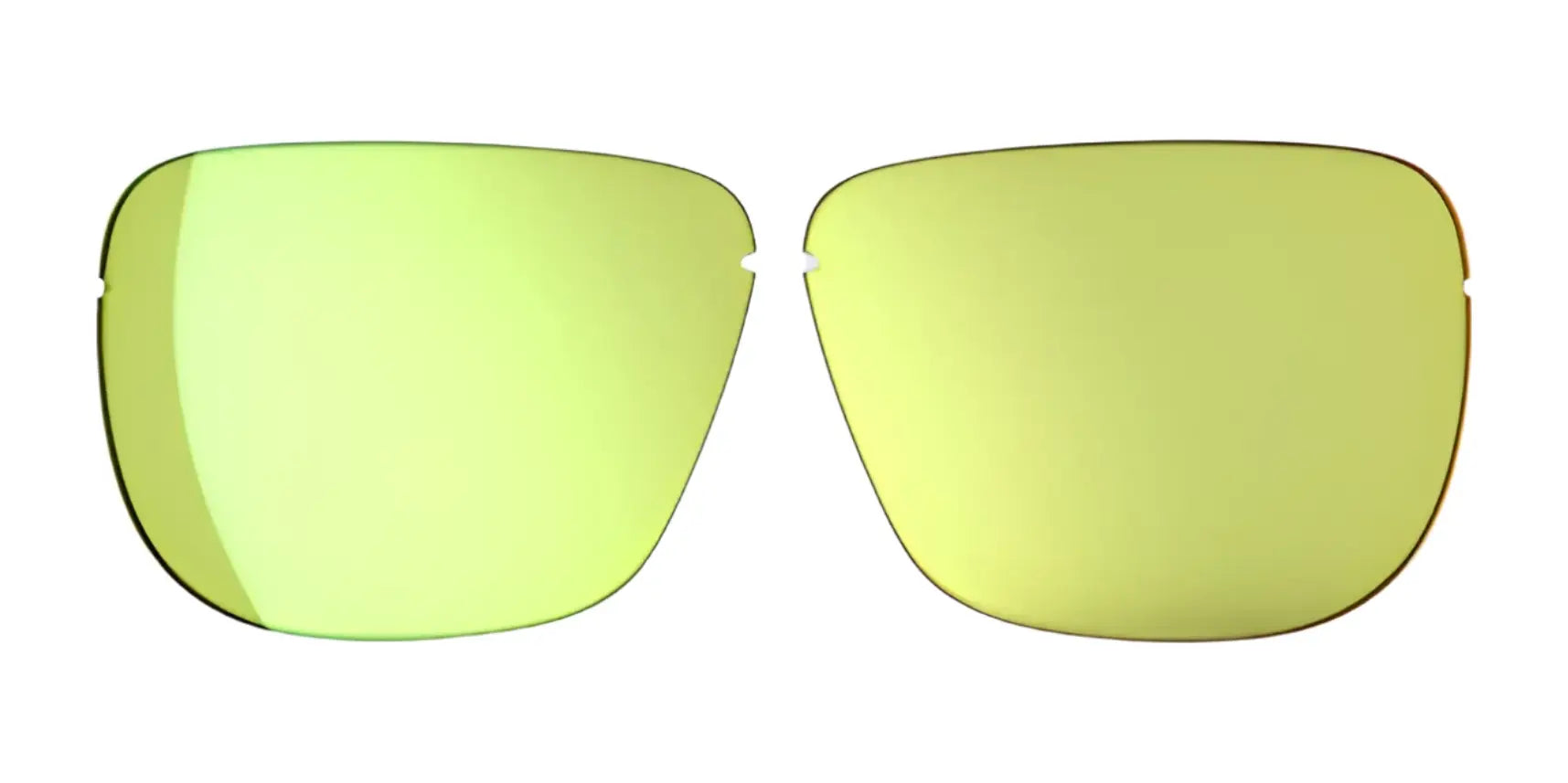 A pair of RE Ranger Classic yellow-green shooting replacement lenses displayed on a white background. A pair of RE Ranger Classic yellow-green shooting replacement lenses displayed on a white background.