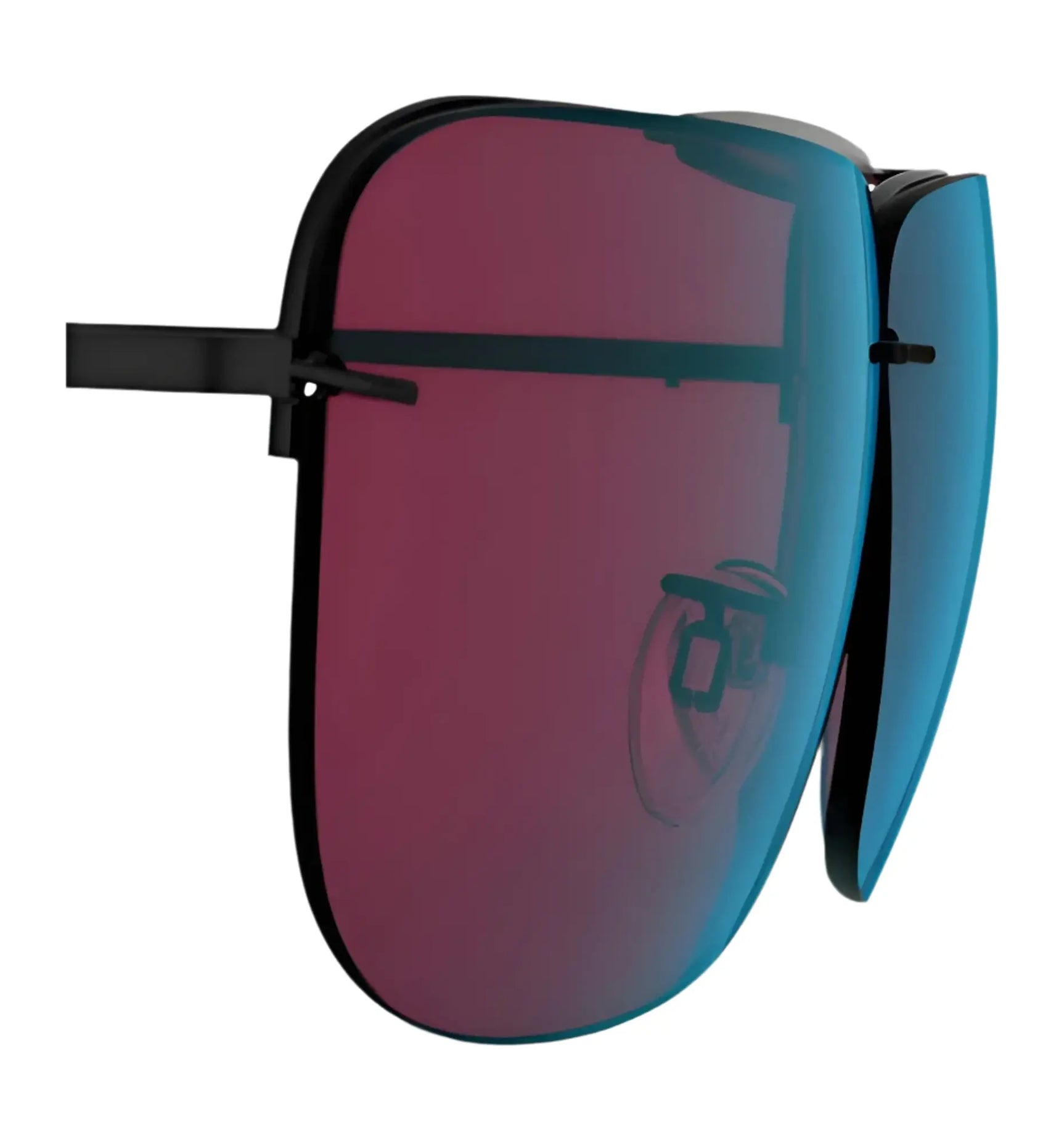 The RE Ranger Classic Lens by RE Ranger features oversized, tinted, rimless lenses and thin black arms, shown from a side angle. The RE Ranger Classic Lens by RE Ranger features oversized, tinted, rimless lenses and thin black arms, shown from a side angle.