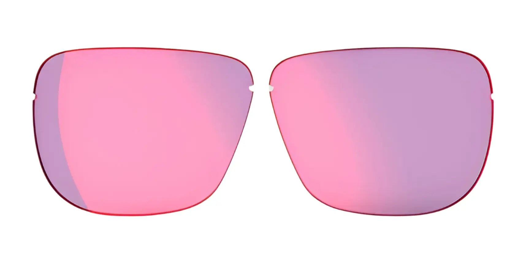 Two pink-tinted RE Ranger Classic Lenses by RE Ranger with a faint reflection, isolated on a white background. Two pink-tinted RE Ranger Classic Lenses by RE Ranger with a faint reflection, isolated on a white background.