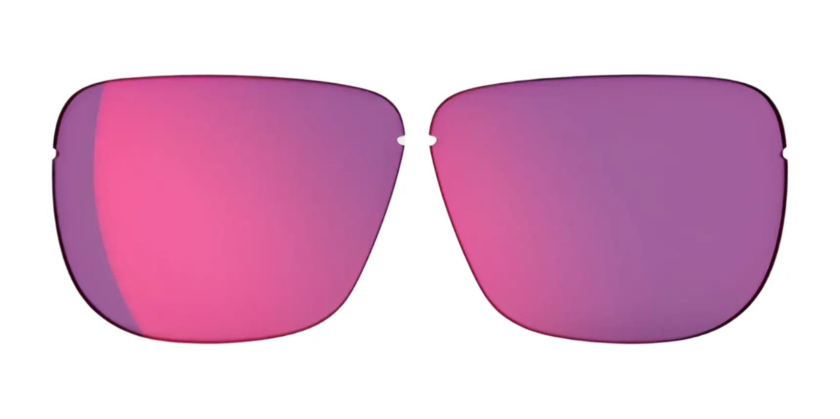 A pair of pink mirrored RE Ranger Classic Lenses by RE Ranger displayed on a white background. A pair of pink mirrored RE Ranger Classic Lenses by RE Ranger displayed on a white background.