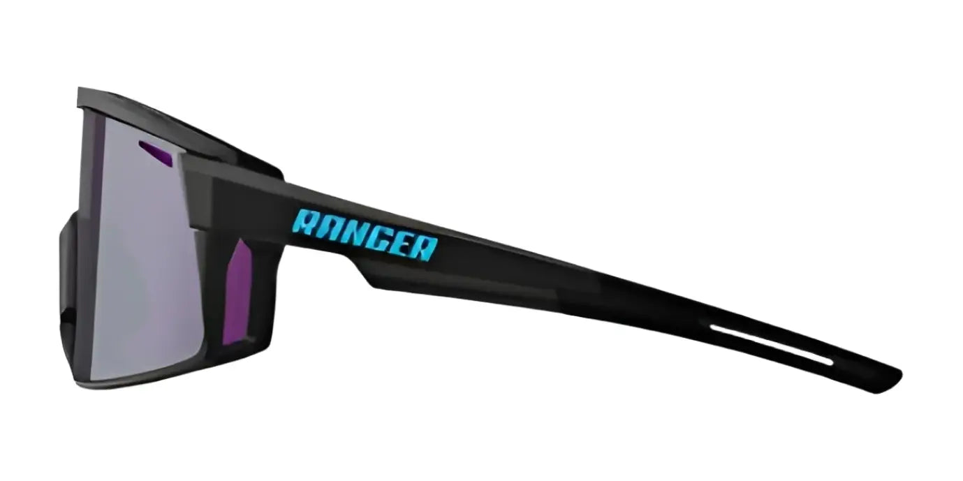 The RE Ranger Duster Shooting Sunglasses feature a durable TR90 black frame, reflective Claysight lenses, and "RANGER" in blue on the arm—lightweight and ideal for outdoor shooting enthusiasts. The RE Ranger Duster Shooting Sunglasses feature a durable TR90 black frame, reflective Claysight lenses, and "RANGER" in blue on the arm—lightweight and ideal for outdoor shooting enthusiasts.