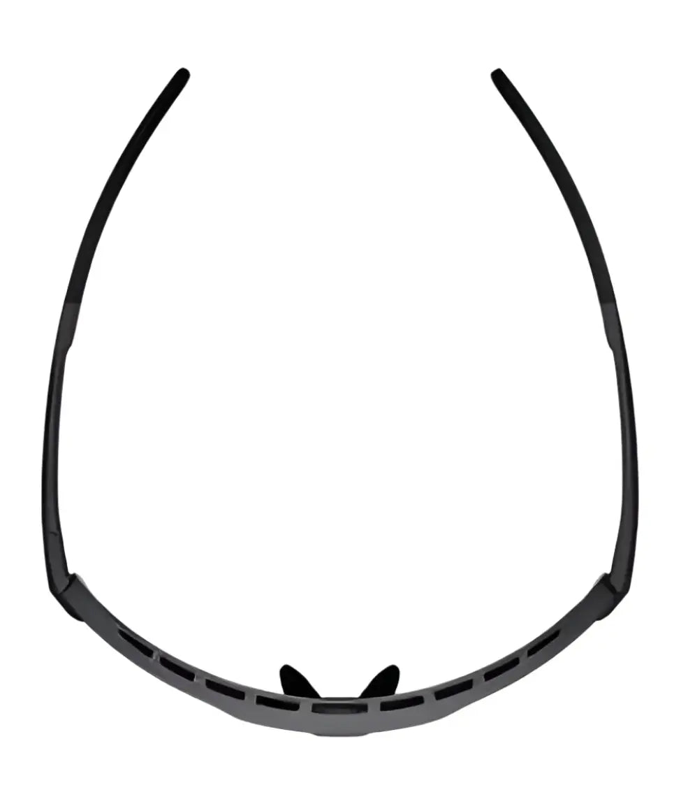 The RE Ranger Duster Shooting Sunglasses by RE Ranger are shown from above, featuring a curved TR90 frame, comfortable nose pads, and open temple arms. The RE Ranger Duster Shooting Sunglasses by RE Ranger are shown from above, featuring a curved TR90 frame, comfortable nose pads, and open temple arms.