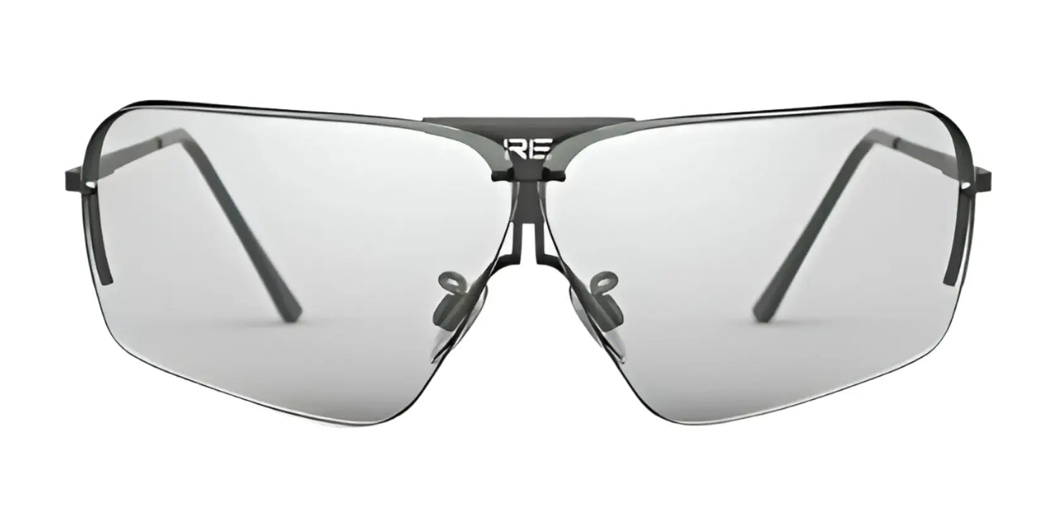 The RE Ranger Edge Shooting Glasses feature angular Claysight mirrored lenses and sleek metal frames for a futuristic look. The RE Ranger Edge Shooting Glasses feature angular Claysight mirrored lenses and sleek metal frames for a futuristic look.