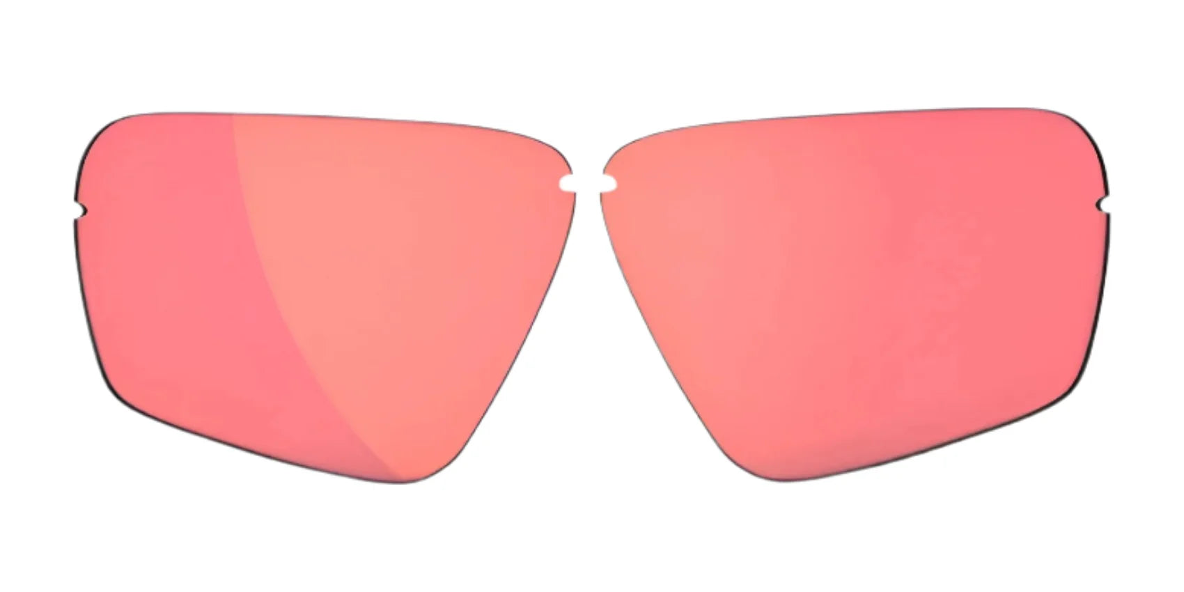 Two pink-tinted RE Ranger Edge replacement lenses for sunglasses, featuring Claysight Lens Technology by RE Ranger, shown against a white background. Two pink-tinted RE Ranger Edge replacement lenses for sunglasses, featuring Claysight Lens Technology by RE Ranger, shown against a white background.