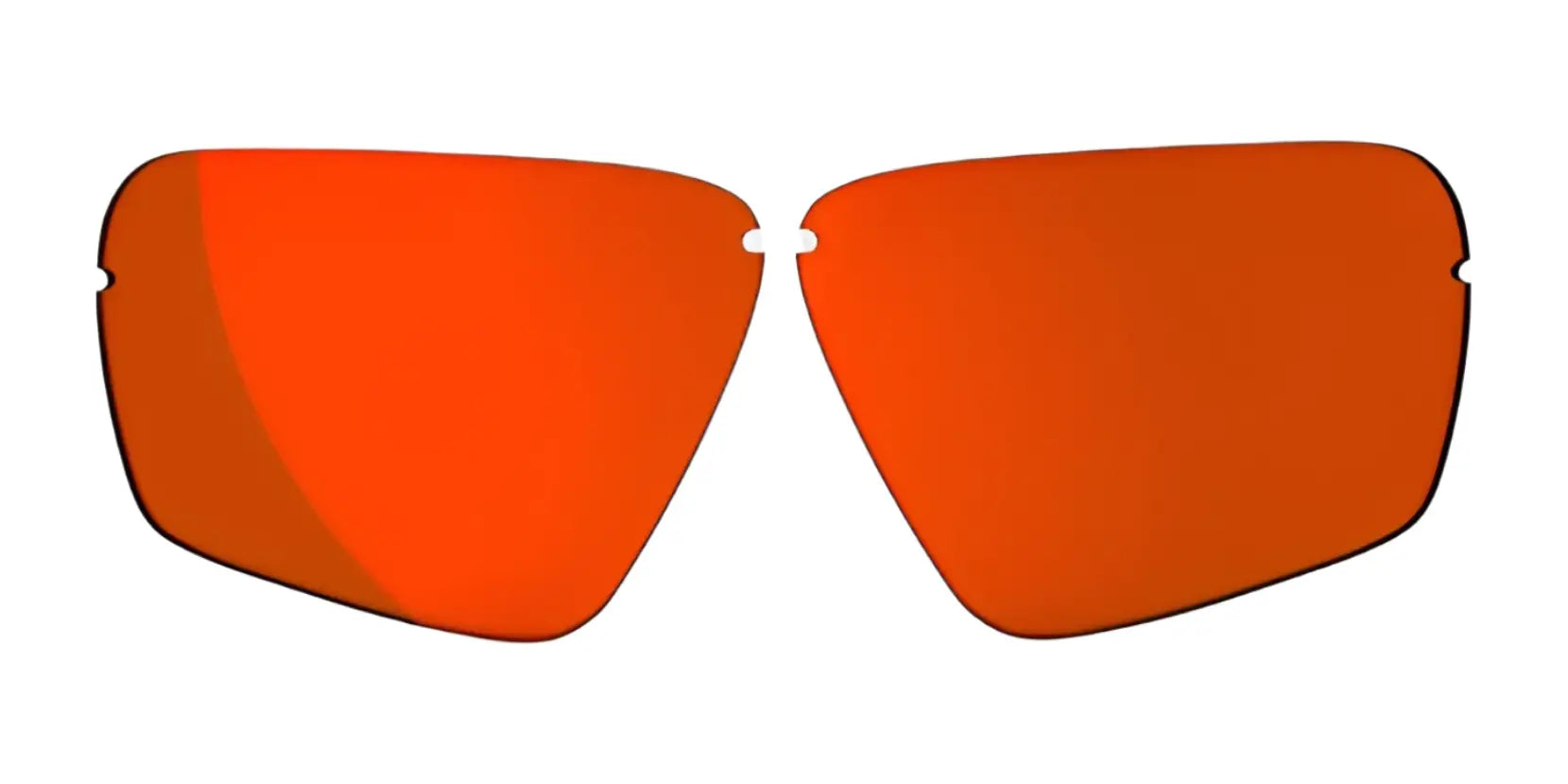 Two orange RE Ranger Edge lenses by RE Ranger are isolated on a white background. Two orange RE Ranger Edge lenses by RE Ranger are isolated on a white background.