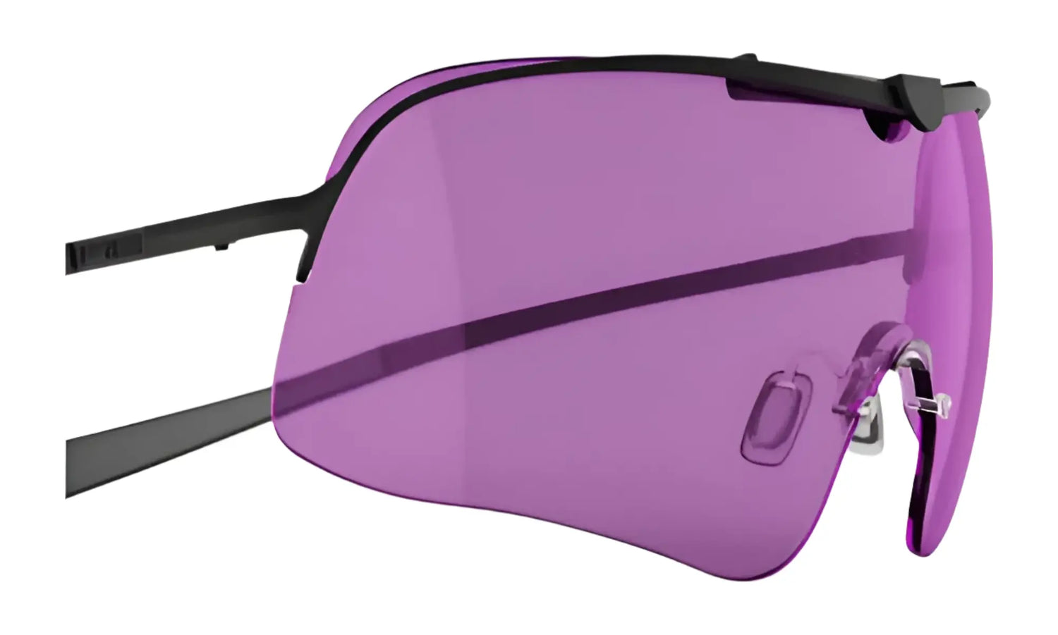 RE Ranger Falcon Shooting Sunglasses, size 64, feature purple-tinted Claysight Orange lenses and black frames against a white background. RE Ranger Falcon Shooting Sunglasses, size 64, feature purple-tinted Claysight Orange lenses and black frames against a white background.
