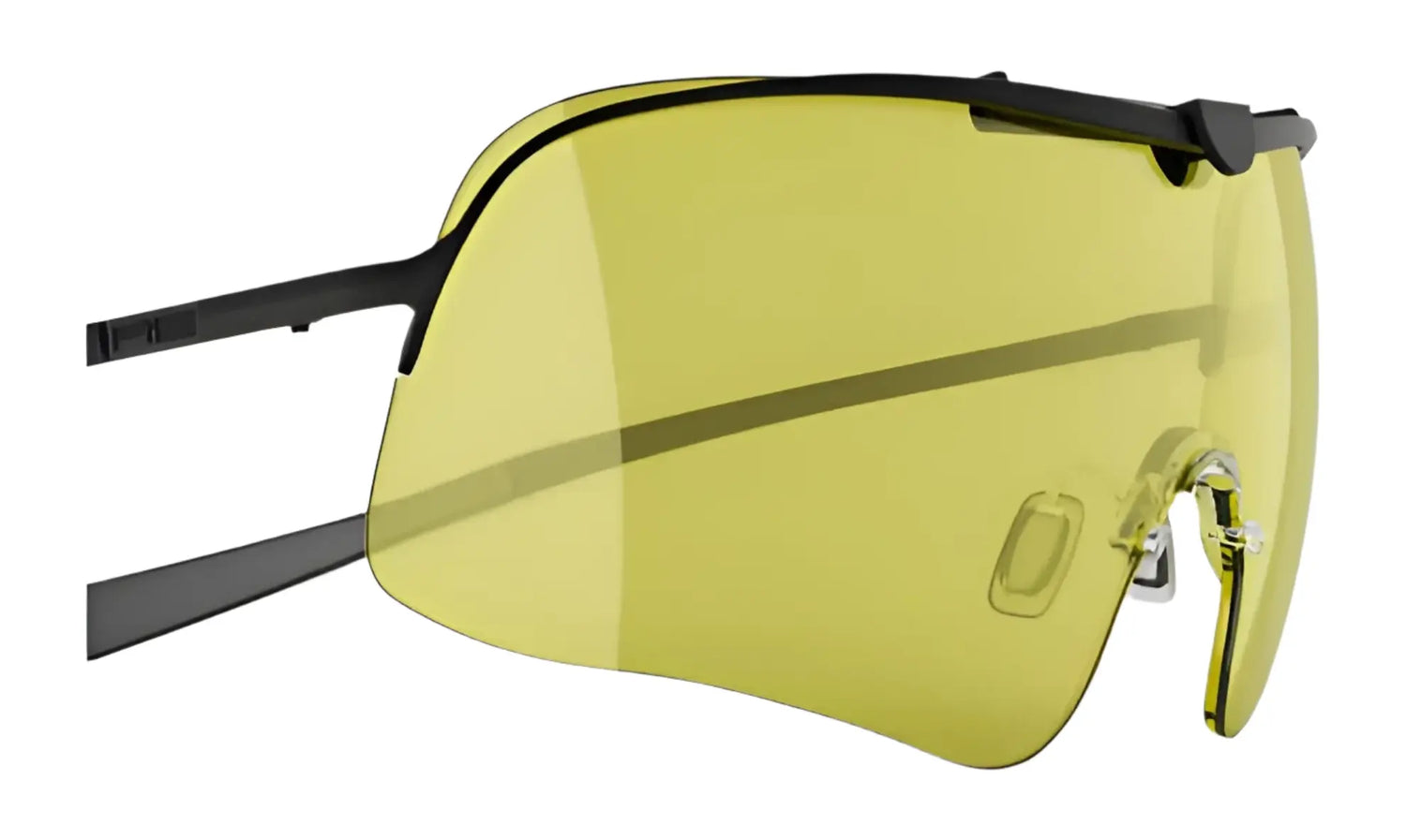 The RE Ranger Falcon Shooting Sunglasses in size 64 feature yellow-tinted visor lenses, a sleek black frame with nose pads, and Claysight Orange lens technology. A durable CombatCoat finish ensures these glasses endure any adventure. The RE Ranger Falcon Shooting Sunglasses in size 64 feature yellow-tinted visor lenses, a sleek black frame with nose pads, and Claysight Orange lens technology. A durable CombatCoat finish ensures these glasses endure any adventure.