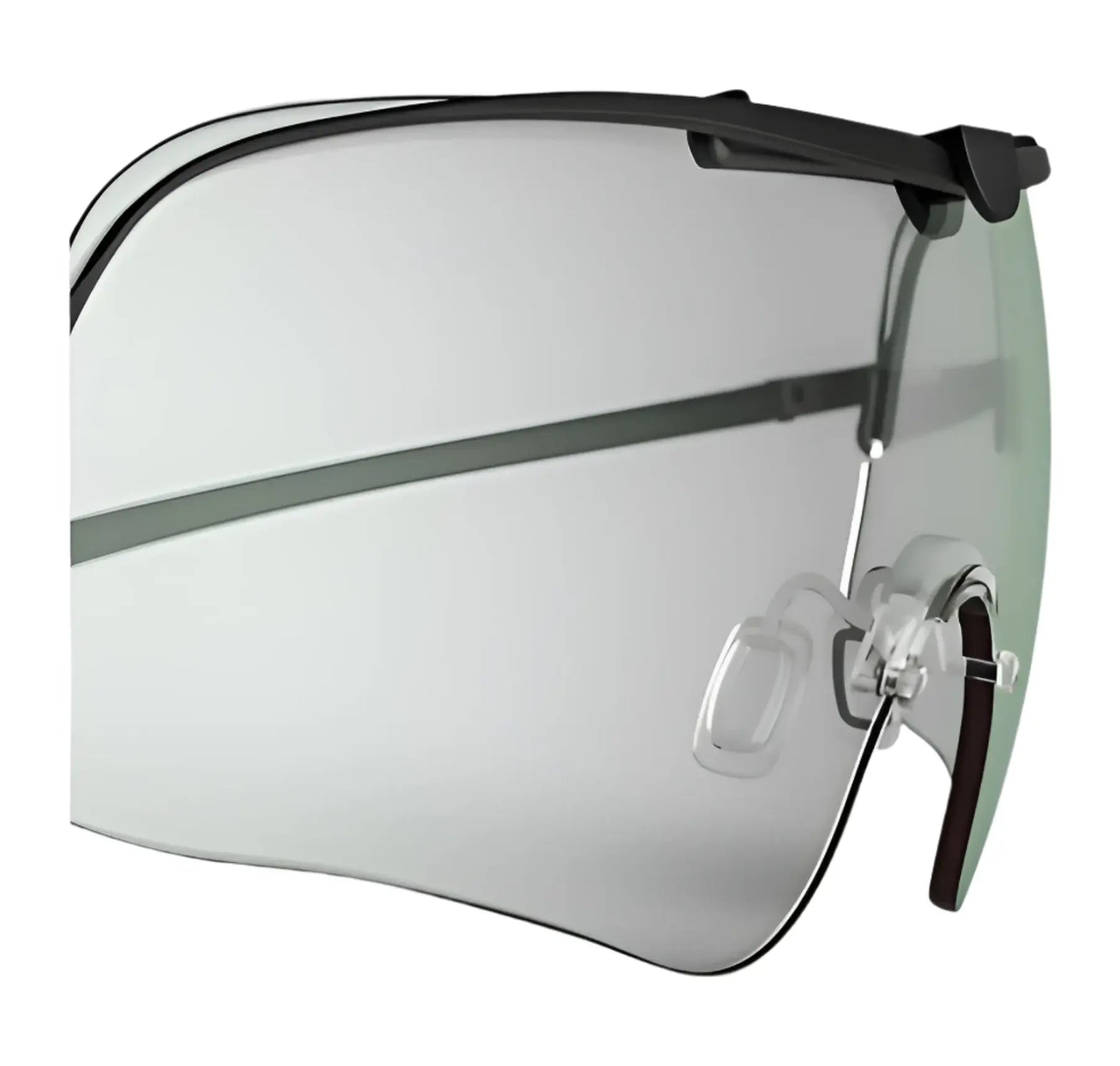 A close-up of the RE Ranger Falcon Pro Lens showcases sleek, modern frameless glasses equipped with RIACT A.I. Bright Light technology, featuring transparent lenses and black temple arms for ultimate style and clarity. A close-up of the RE Ranger Falcon Pro Lens showcases sleek, modern frameless glasses equipped with RIACT A.I. Bright Light technology, featuring transparent lenses and black temple arms for ultimate style and clarity.