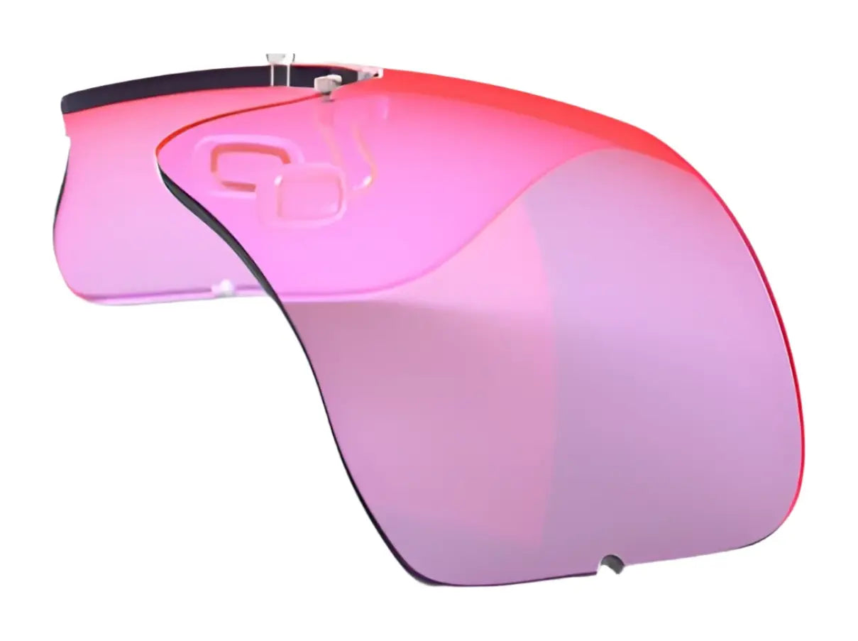 The RE Ranger Falcon Pro Lens is a sleek visor featuring a red and pink gradient with a curved design and subtle DG logo, enhanced by RIACT A.I. Bright Light lens technology for advanced functionality and style. The RE Ranger Falcon Pro Lens is a sleek visor featuring a red and pink gradient with a curved design and subtle DG logo, enhanced by RIACT A.I. Bright Light lens technology for advanced functionality and style.