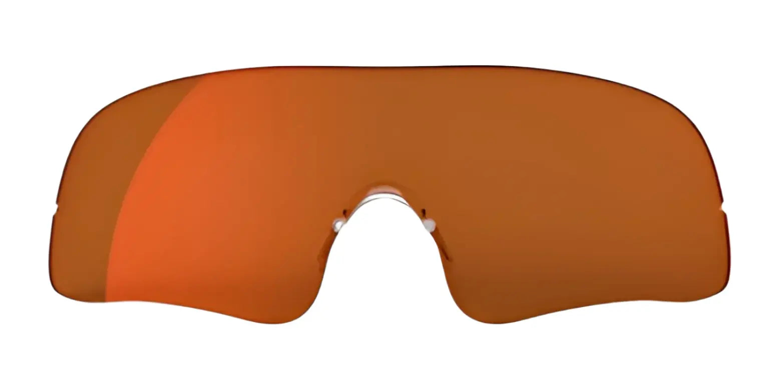 Orange visor-style sunglasses with a sleek, curved design featuring RE Ranger Falcon Pro Lens frames on a white background. Orange visor-style sunglasses with a sleek, curved design featuring RE Ranger Falcon Pro Lens frames on a white background.