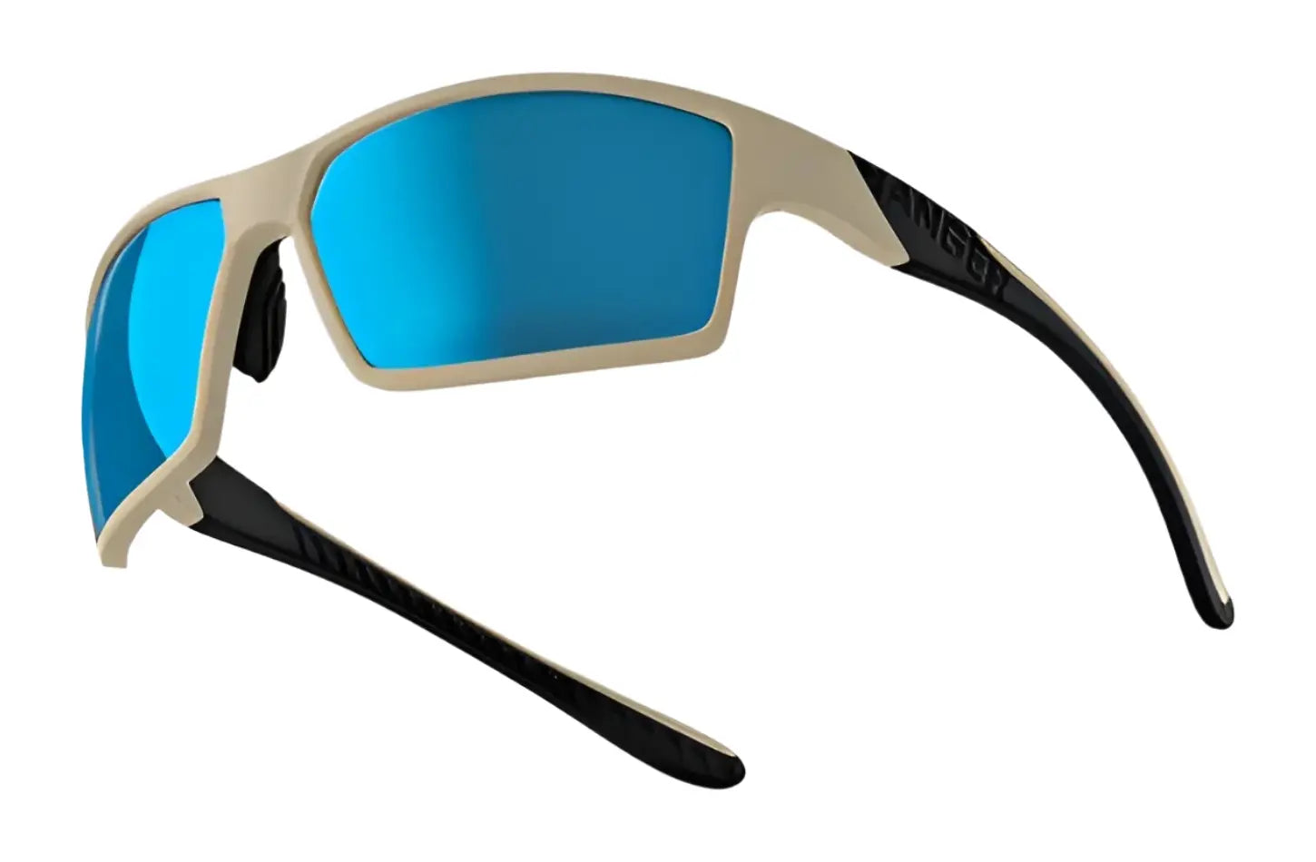 RE Ranger Marshall Sunglasses | Size 64 by RE Ranger feature a beige frame and blue mirrored Clearsight Lens Technology, ideal for outdoor activities. Shown on a white background. RE Ranger Marshall Sunglasses | Size 64 by RE Ranger feature a beige frame and blue mirrored Clearsight Lens Technology, ideal for outdoor activities. Shown on a white background.