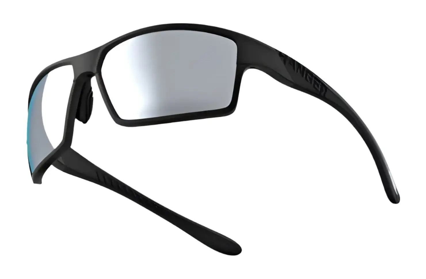 RE Ranger Marshall Sunglasses | Size 64 by RE Ranger—black sport sunglasses with mirrored lenses and Clearsight Lens Technology, shown from an angled top-back view on a white background; ideal for outdoor activities. RE Ranger Marshall Sunglasses | Size 64 by RE Ranger—black sport sunglasses with mirrored lenses and Clearsight Lens Technology, shown from an angled top-back view on a white background; ideal for outdoor activities.