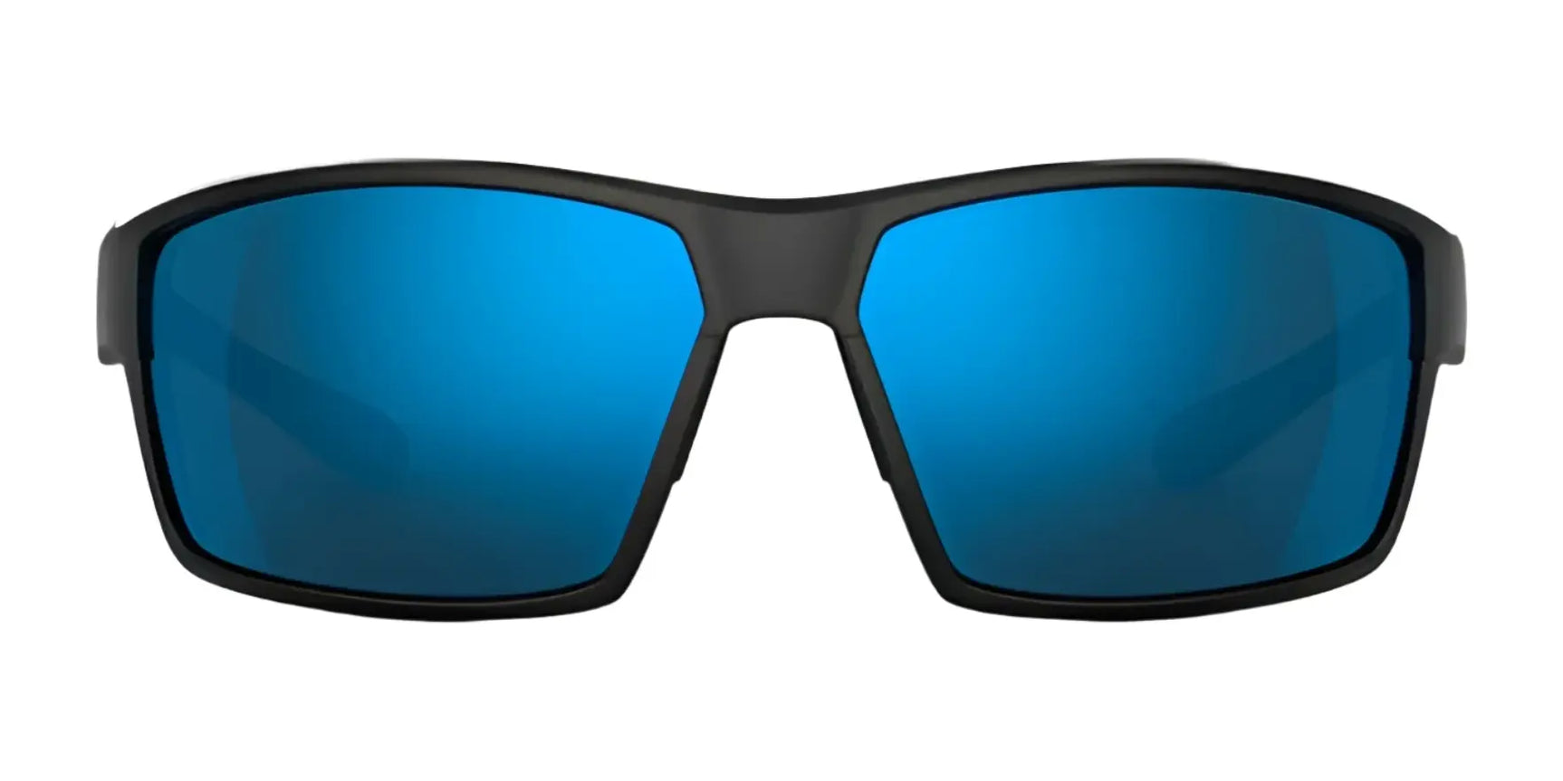 The RE Ranger Marshall Sunglasses | Size 64 feature a black frame and blue mirrored Clearsight lenses, ideal for outdoor activities. Displayed front-facing on a white background. Brand: RE Ranger. The RE Ranger Marshall Sunglasses | Size 64 feature a black frame and blue mirrored Clearsight lenses, ideal for outdoor activities. Displayed front-facing on a white background. Brand: RE Ranger.