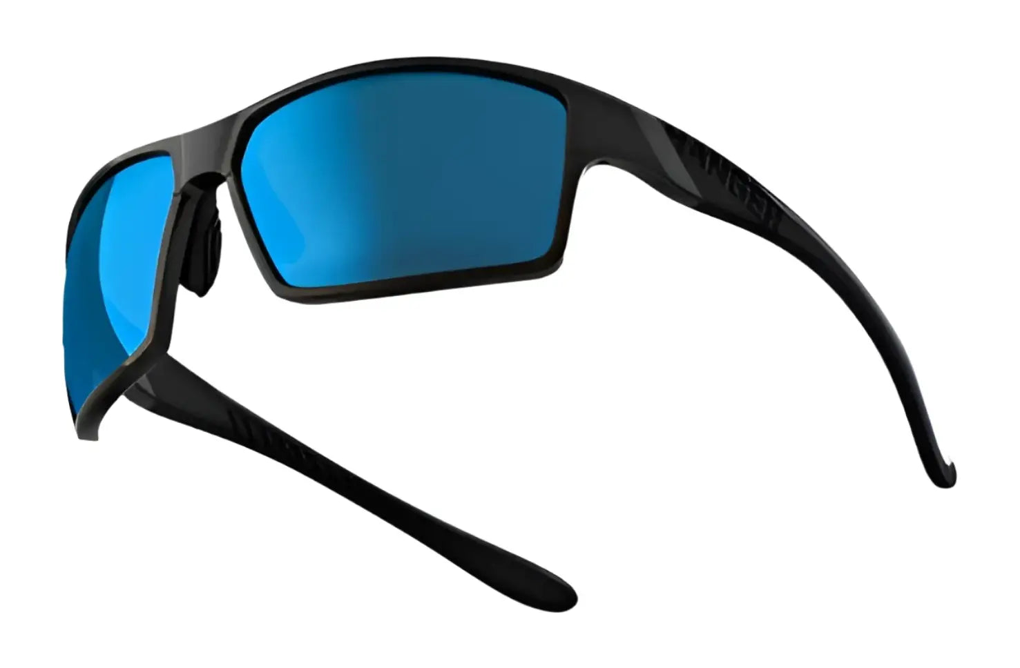 RE Ranger Marshall Sunglasses | Size 64 by RE Ranger, black sport sunglasses with blue mirrored lenses and Clearsight Lens Technology for optimal clarity during outdoor activities, shown on a white background. RE Ranger Marshall Sunglasses | Size 64 by RE Ranger, black sport sunglasses with blue mirrored lenses and Clearsight Lens Technology for optimal clarity during outdoor activities, shown on a white background.