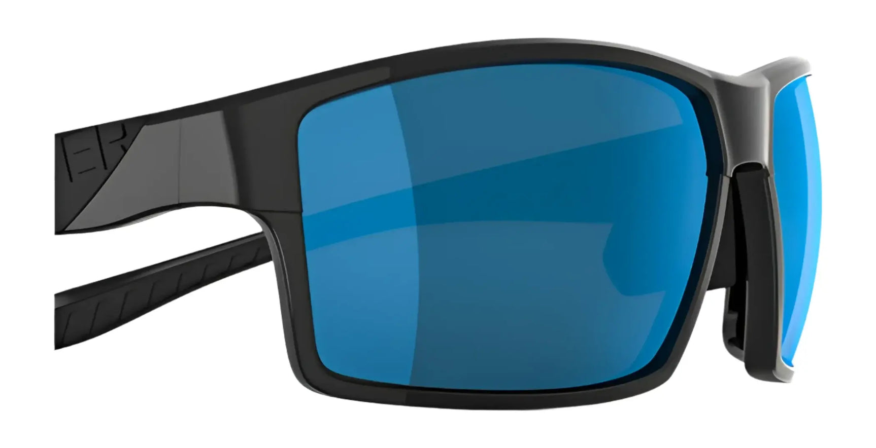 RE Ranger Marshall Sunglasses | Size 64 by RE Ranger: Black frame sport sunglasses with large, rectangular blue mirrored lenses featuring Clearsight Lens Technology—ideal for outdoor activities. Shown on a white background. RE Ranger Marshall Sunglasses | Size 64 by RE Ranger: Black frame sport sunglasses with large, rectangular blue mirrored lenses featuring Clearsight Lens Technology—ideal for outdoor activities. Shown on a white background.